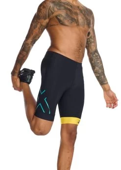 2XU Men's Core Tri Short - Black/Sulphur