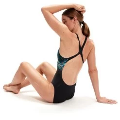 Speedo Placement Digital Powerback Swimsuit - Black/Green Glow/Marine Blue -Leisure Swimwear Paradise tumbnail 61acdb3f df38 4f58 9523 80da419a917d