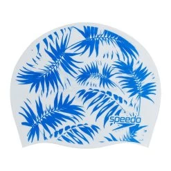 Speedo Junior Reversible Slogan Cap - White/ Beautiful Blue -Leisure Swimwear Paradise tumbnail 64cbc6a4 9bbb 4ac2 9317 63099f951716