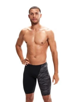 Speedo Allover V-Cut Jammer - Black/ USA Charcoal -Leisure Swimwear Paradise tumbnail 6b92a1ab 14ba 4869 9b98 325b9f5dff4e