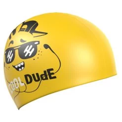 Mad Wave Junior Dude Silicone Swim Cap - Yellow