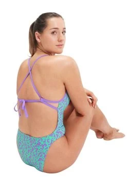 Speedo Allover Digital Tie Back Swimsuit - Coral Flow -Leisure Swimwear Paradise tumbnail 7a856733 fc29 43b5 8add f25104217cd0