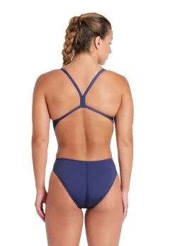 Arena Team Challenge Back Solid Swimsuit - Navy/White