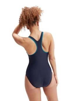 SPEEDO HYPERBOOM RACERBACK SWIMSUIT - BLACK / OCEAN DEPTHS