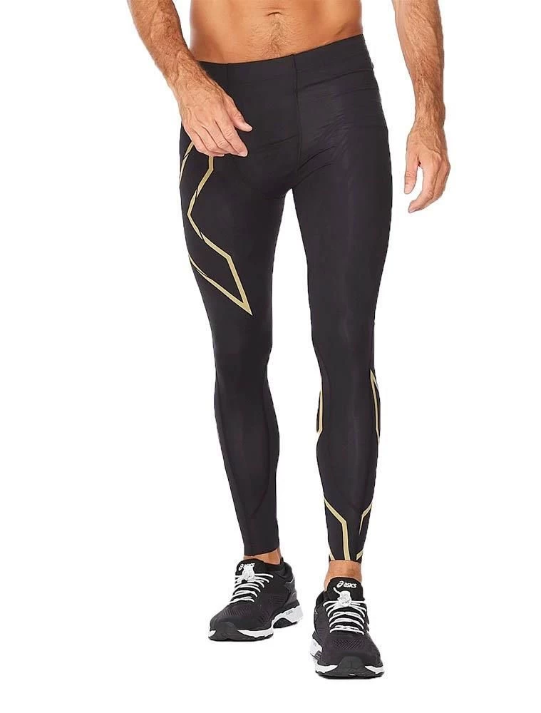 2XU Men's Light Speed Compression Tights - Black/ Gold 3 2XU Men's Light Speed Compression Tights - Black/ Gold