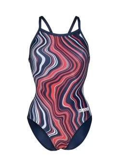 Arena Marbled Lightdrop Back Swimsuit - Navy/Red/Multi -Leisure Swimwear Paradise tumbnail b0b5af43 7df8 4494 a89c 3e164323149a