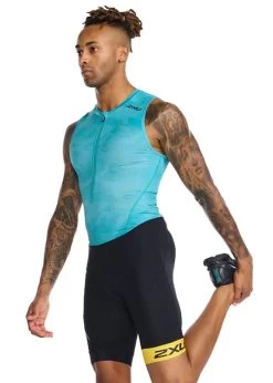2XU Men's Core Trisuit - Black/ Pacific