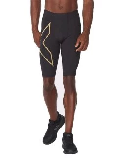 2XU Men's Light Speed Compression Shorts - Black/ Gold