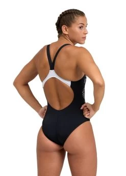 Arena Kiko Graphic V Back Pro Swimsuit - Black/White
