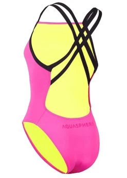 Aqua Sphere Essential Open Back Swimsuit - Bright Pink/Black -Leisure Swimwear Paradise tumbnail e7bbc438 0020 4b96 9250 972312fb45cc