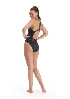 Speedo Boom Logo Allover Medalist Swimsuit - Black/ Grey/ Charcoal -Leisure Swimwear Paradise tumbnail ec2be9a8 d5ea 43e1 9e75 5d5789920174