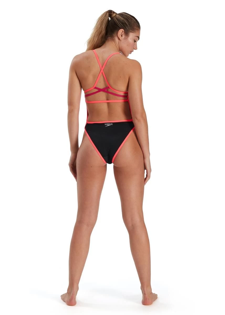 Speedo Glitchzone Placement Ribbonback Swimsuit - Black/ Multi 5 Speedo Glitchzone Placement Ribbonback Swimsuit - Black/ Multi - Image 3