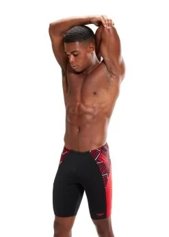 Speedo Eco Endurance+ Splice Jammer - Black/ Fed Red/ White