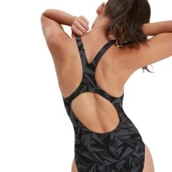 Speedo Boom Logo Allover Medalist Swimsuit - Black/ Grey/ Charcoal -Leisure Swimwear Paradise tumbnail fd29c6e1 c155 4469 9363 150bf3b974a6