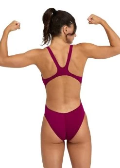 Arena Team Challenge Back Solid Swimsuit - Red Fandango