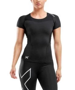 2XU Women's Compression Short Sleeve Top - Black -Leisure Swimwear Paradise wa2269a blk blk