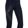 2XU Women's Mid-Rise Compression 3/4 Tights - Black/ Dotted Reflective Logo -Leisure Swimwear Paradise wa2865b blk drf 1