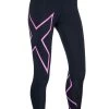 2XU Women's Compression Tights - Black / Pink -Leisure Swimwear Paradise wa4173b blk flp front