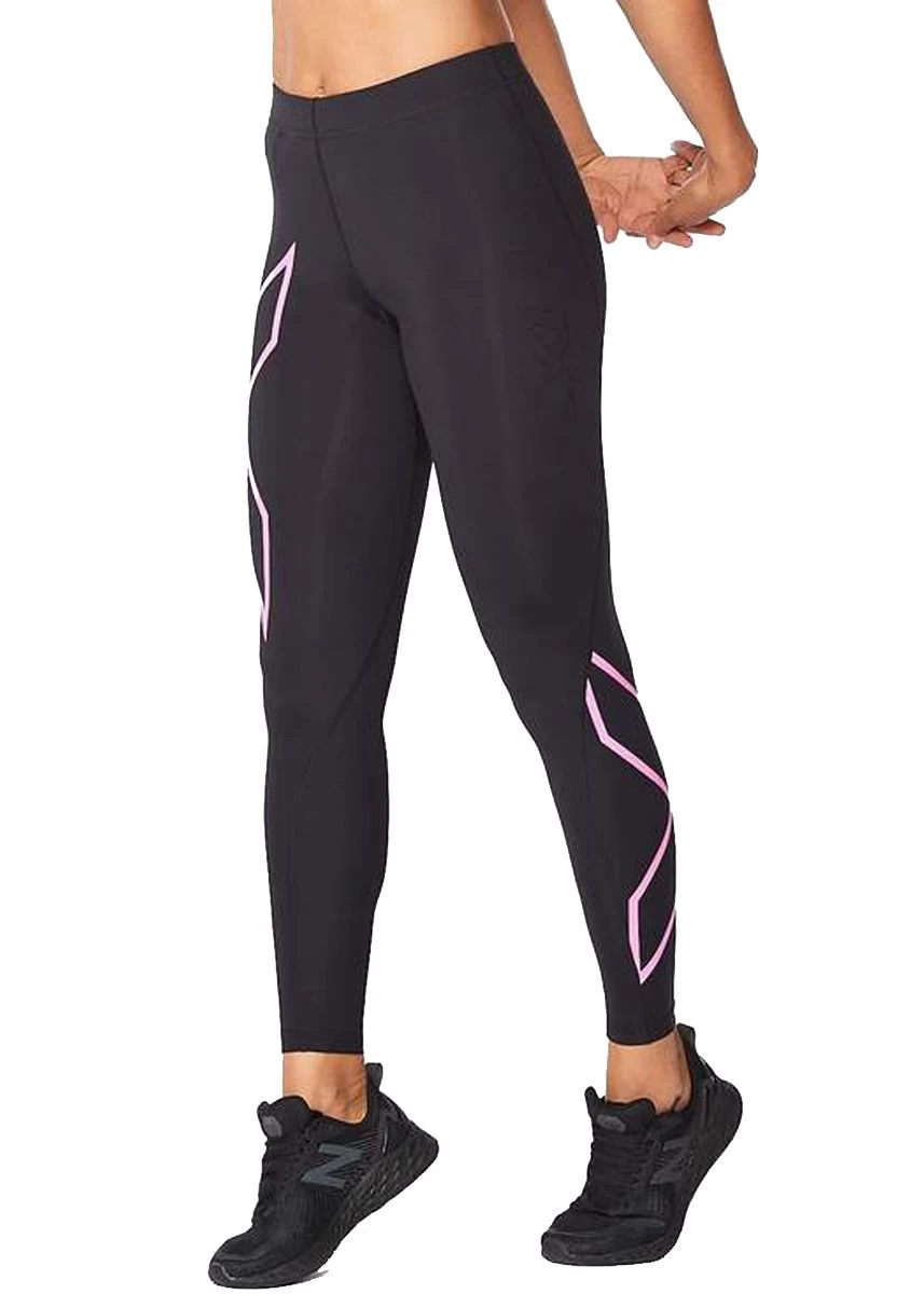2XU Women's Compression Tights - Black / Pink 5 2XU Women's Compression Tights - Black / Pink - Image 3