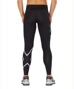 2XU Women's Bonded Mid-Rise Tights - Black/Galaxy White 9 2XU Women's Bonded Mid-Rise Tights - Black/Galaxy White -Leisure Swimwear Paradise wa4880b blk gxw 04 1