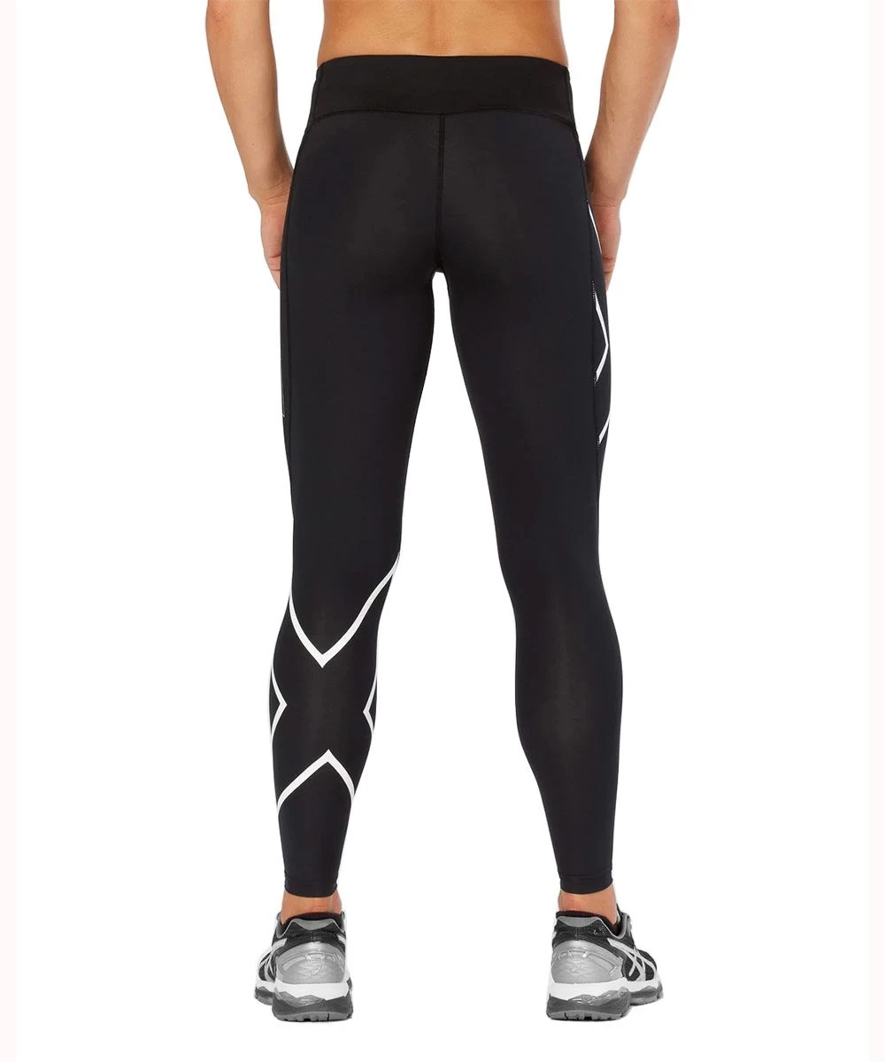 2XU Women's Bonded Mid-Rise Tights - Black/Galaxy White 6 2XU Women's Bonded Mid-Rise Tights - Black/Galaxy White - Image 4