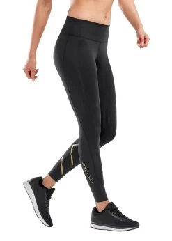 2XU Women's MCS X Training Mid Rise Tights - Black/Gold -Leisure Swimwear Paradise wa5367b blk gld 02