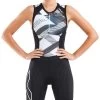 2XU Women's Compression Tri Singlet - Black/Chroma 2 2XU Women's Compression Tri Singlet - Black/Chroma -Leisure Swimwear Paradise wt5522d blk chr 1