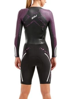 2XU Women's Swim Run: Pro Wetsuit- Black / Berry -Leisure Swimwear Paradise ww5478c blk vyg 01