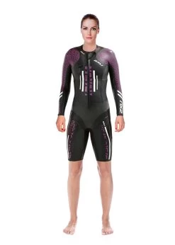2XU Women's Swim Run: Pro Wetsuit- Black / Berry