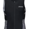 Zoot Suit Men's Performance Tri Full Zip Tank - Silver Checkers -Leisure Swimwear Paradise zoot m performance tri full zip tank s17 front silver checkers